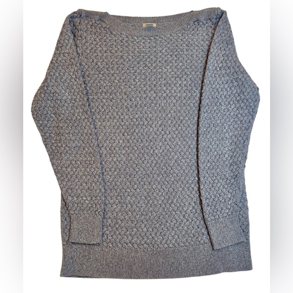 L.L. Bean Sweater Slate Blue Crew Neck Knit Pullover 100%Cotton Size L - Picture 2 of 8